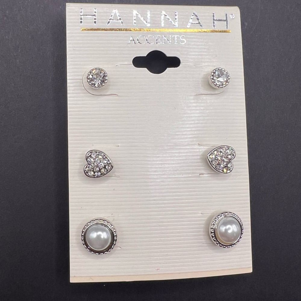 Hannah Silver studs earrings sets